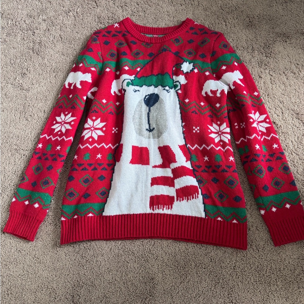 Red Polar Bear Christmas Sweater